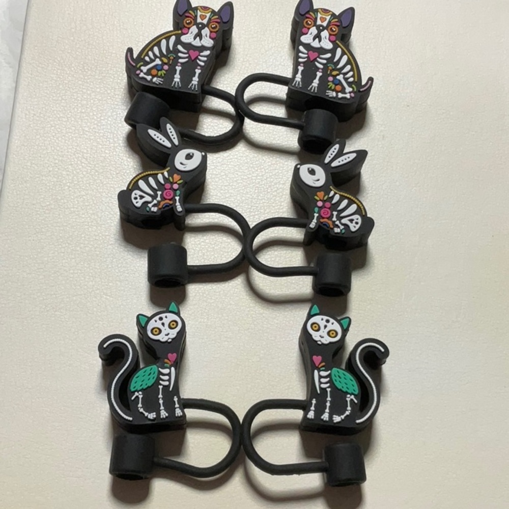 CWC COOK WITH COLOR DAY OF THE DEAD STRAW TOPPER
